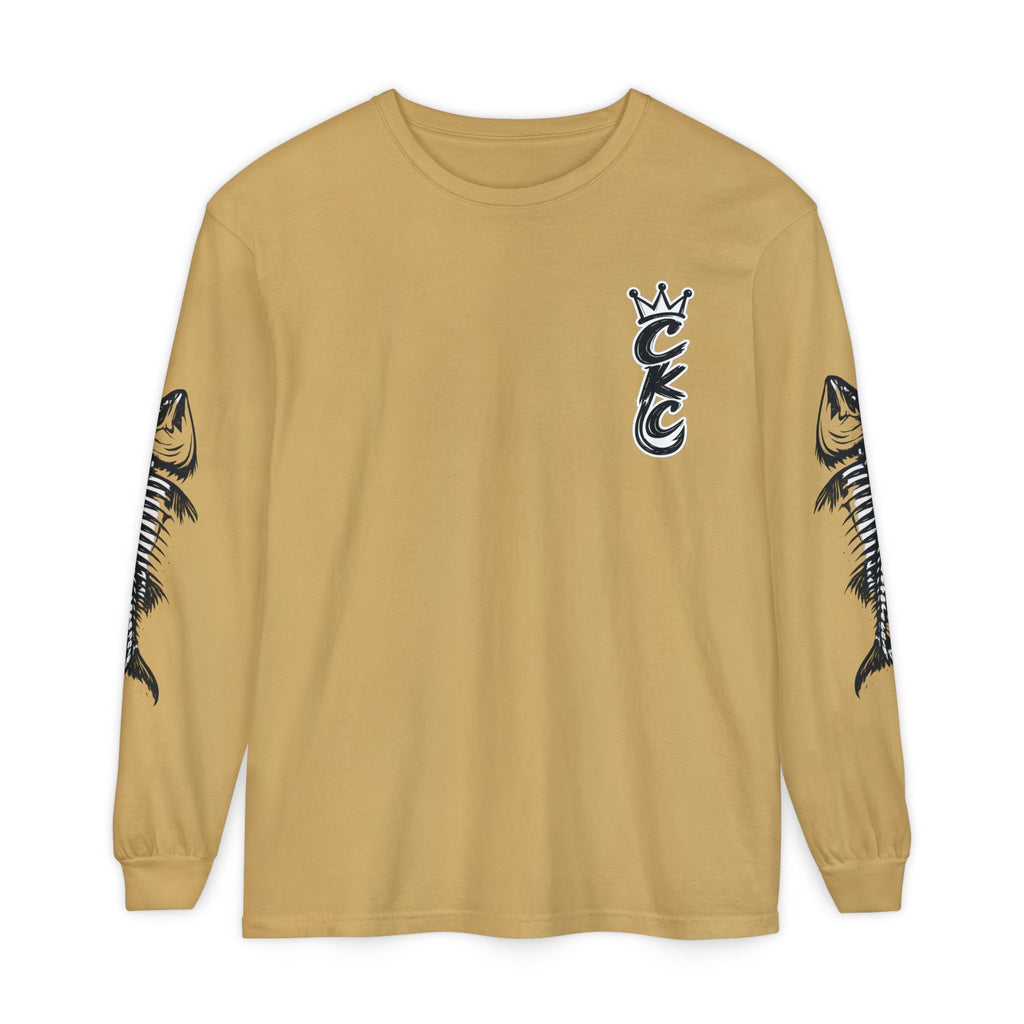 Crown CKC Script Chest Logo Long Sleeve T-Shirt | Minimal Hipster Streetwear