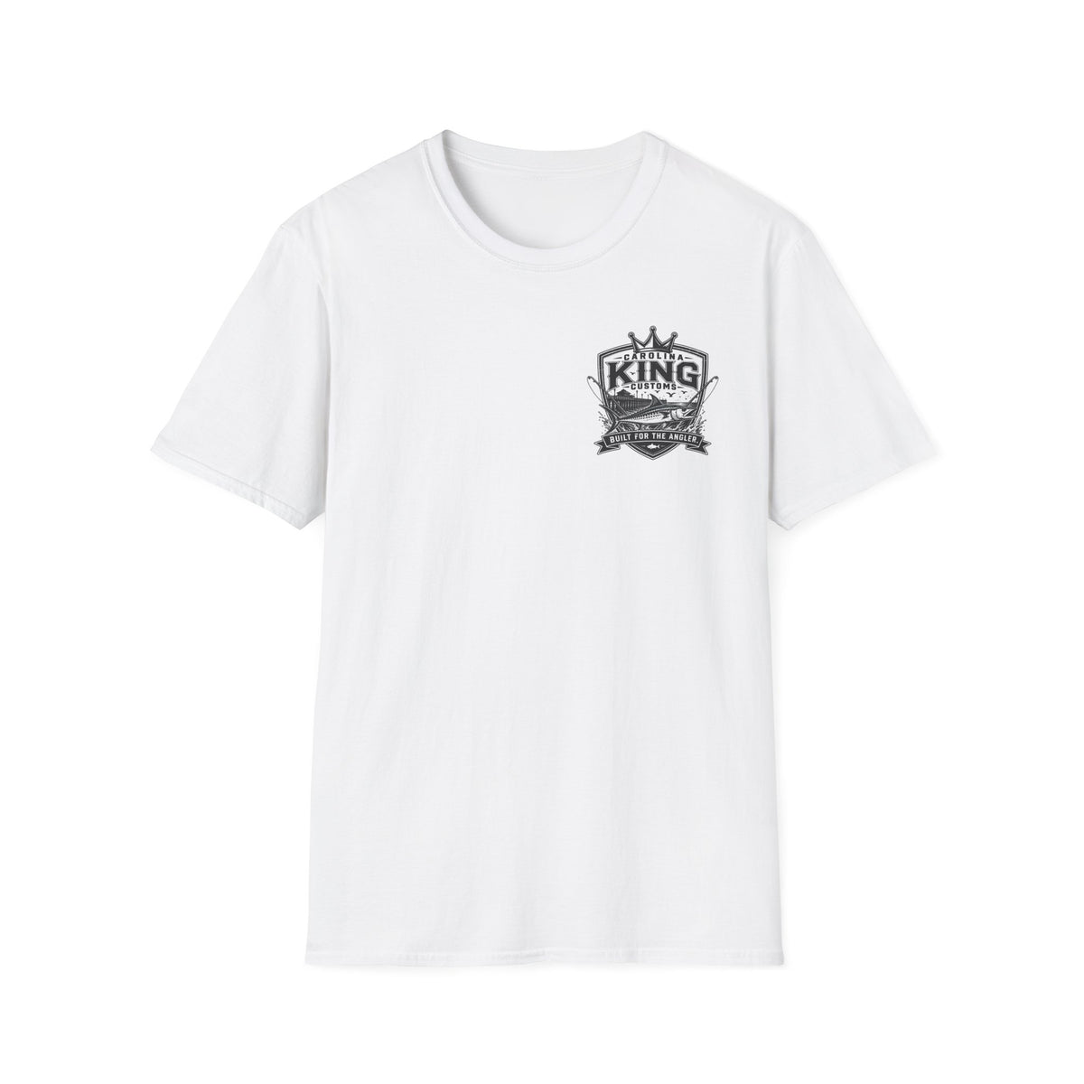 King Customs Logo T‑Shirt — Vintage 'King Customs: Built for the Average' Chest Print