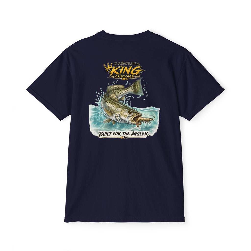 Carolina King Striped Trout Illustration T-Shirt | Fishing Pocket Tee