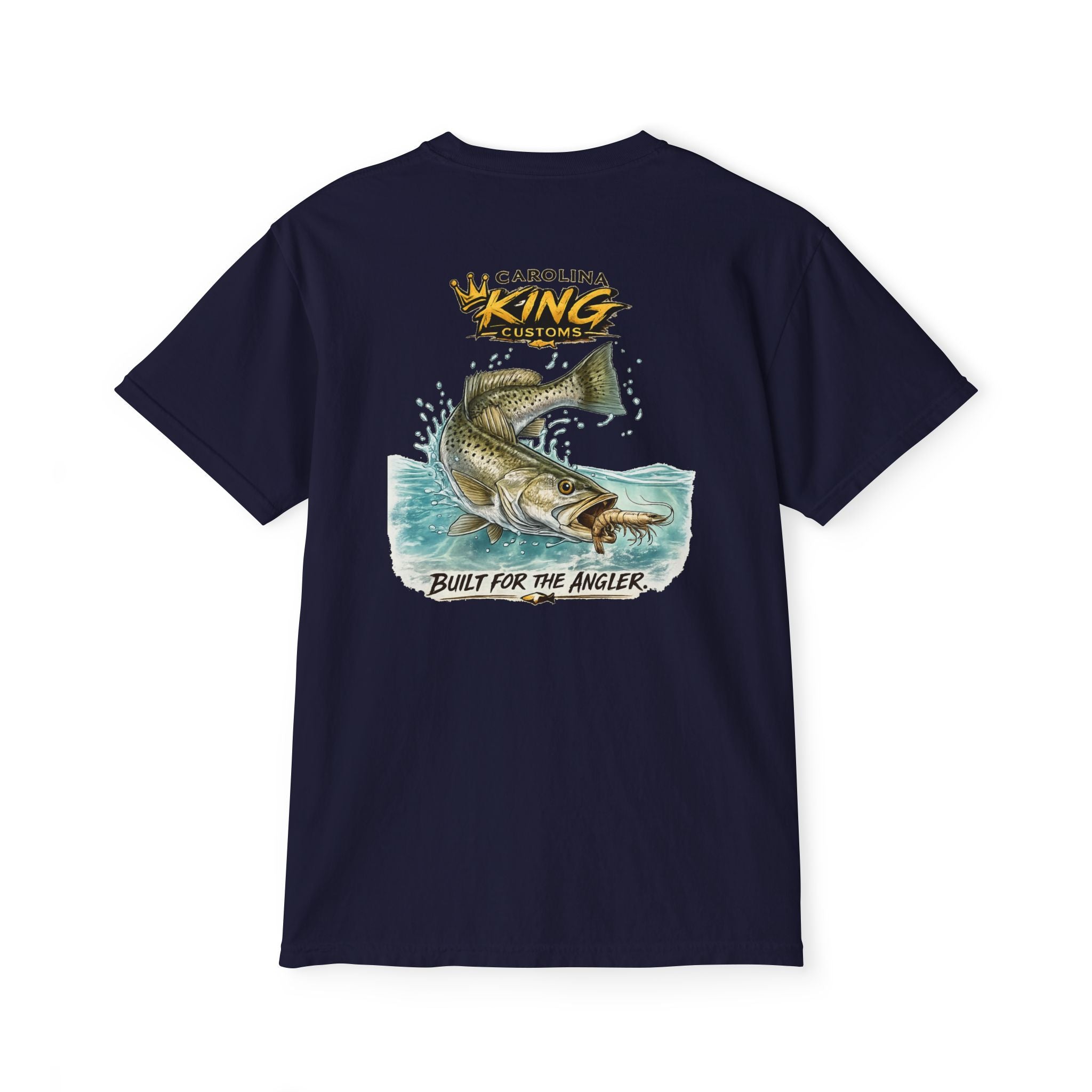 Carolina King Striped Trout Illustration T-Shirt | Fishing Pocket Tee