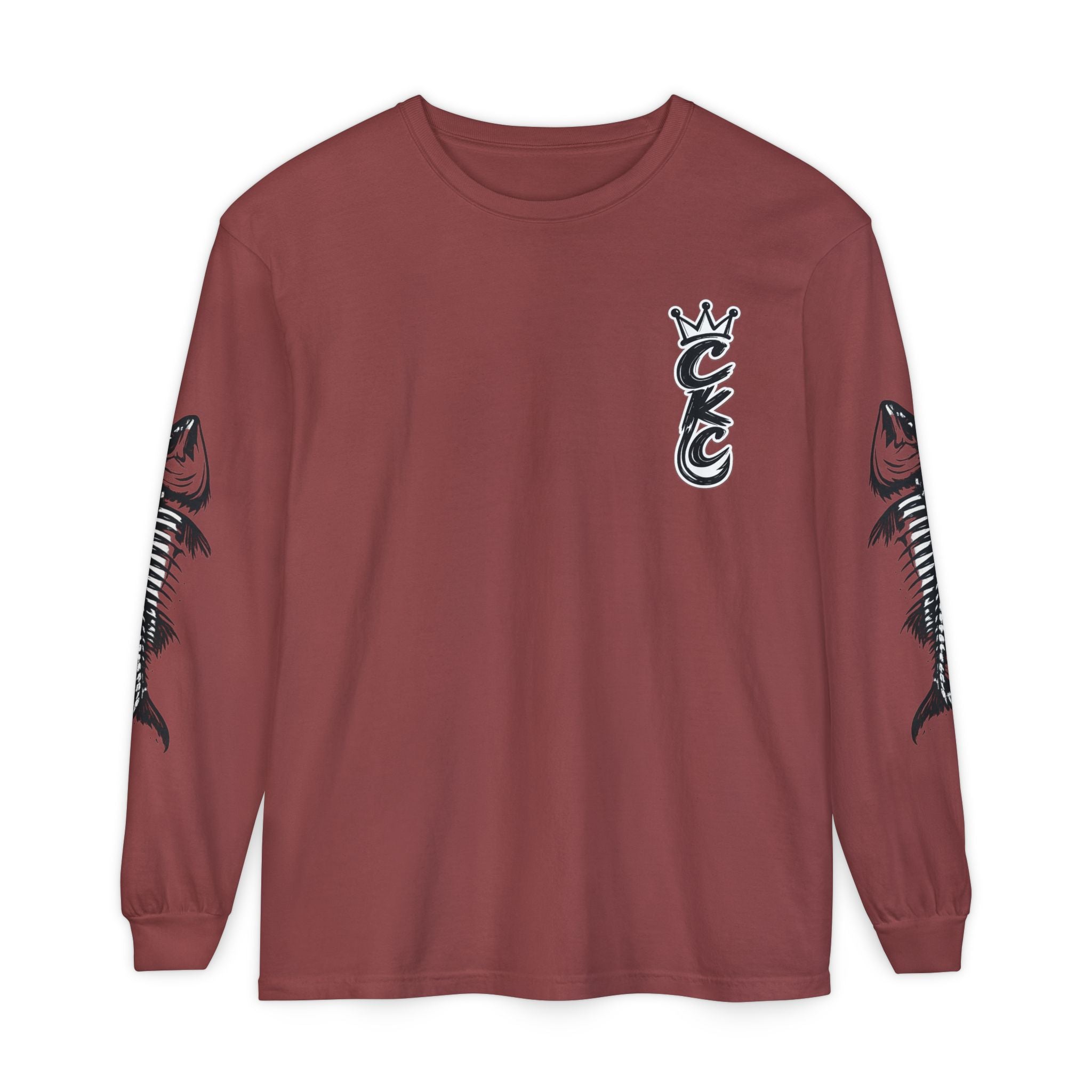 Crown CKC Script Chest Logo Long Sleeve T-Shirt | Minimal Hipster Streetwear