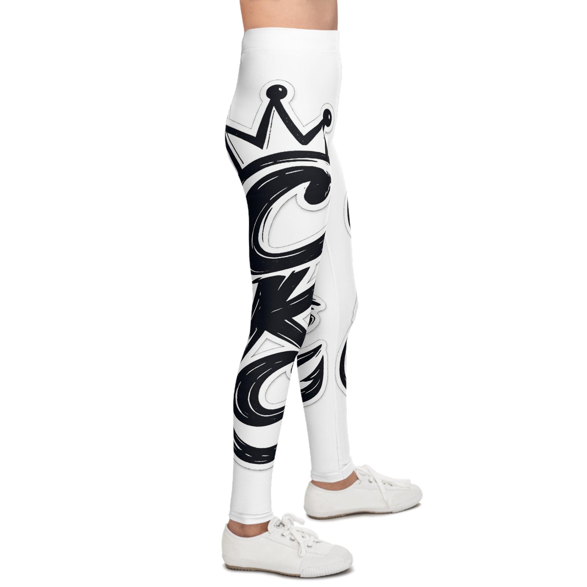 Graffiti Crown Lettering Leggings | Youth
