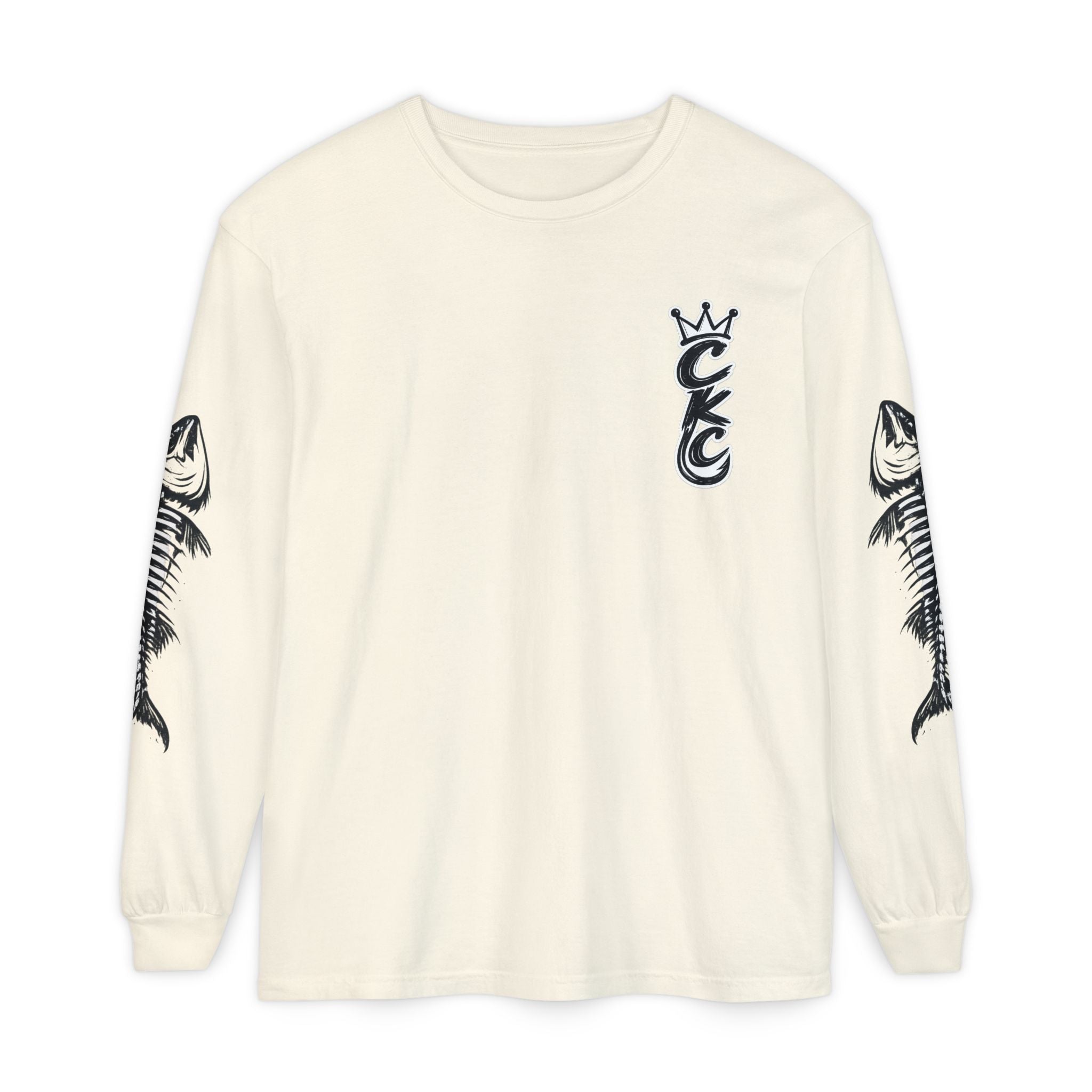 Crown CKC Script Chest Logo Long Sleeve T-Shirt | Minimal Hipster Streetwear