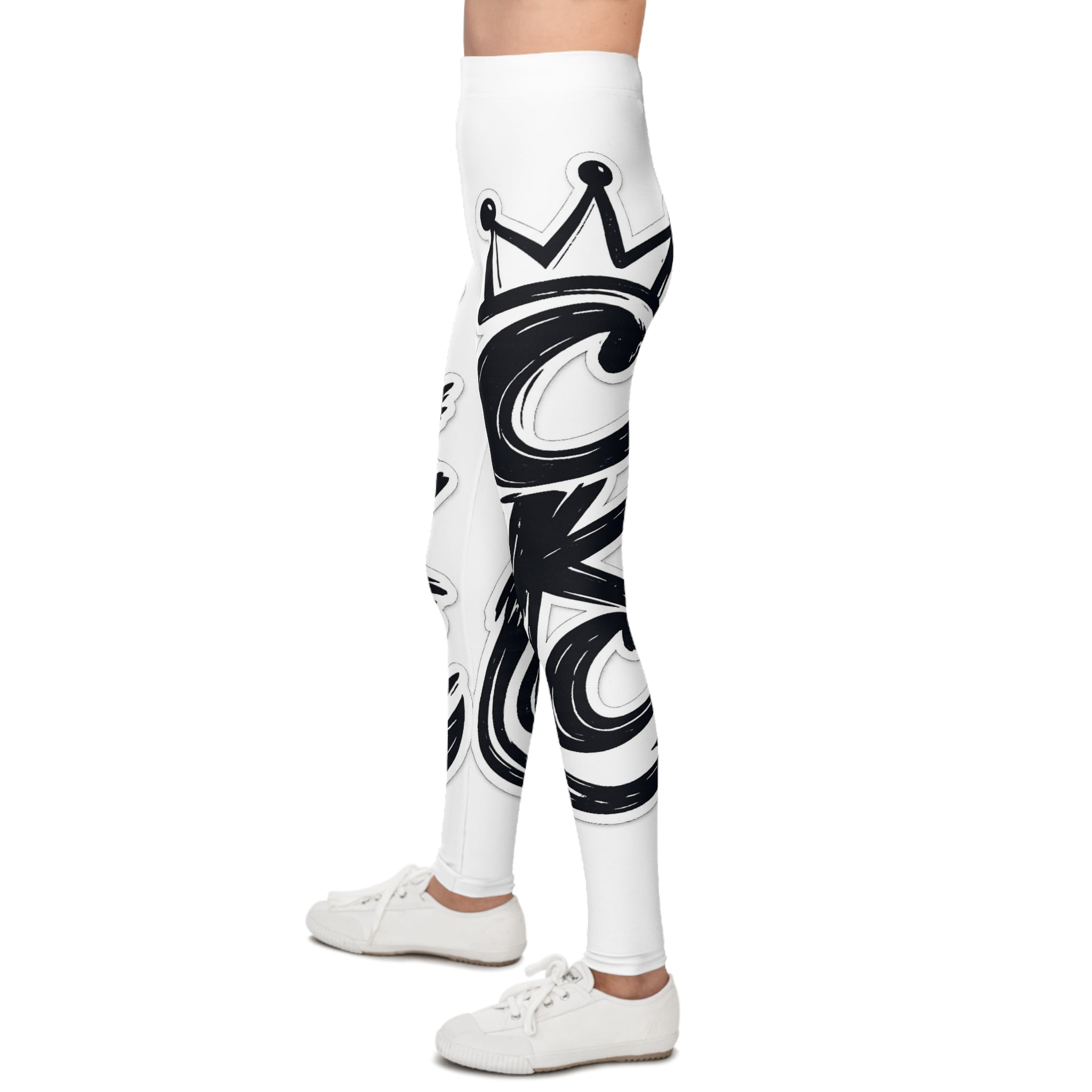 Graffiti Crown Lettering Leggings | Youth