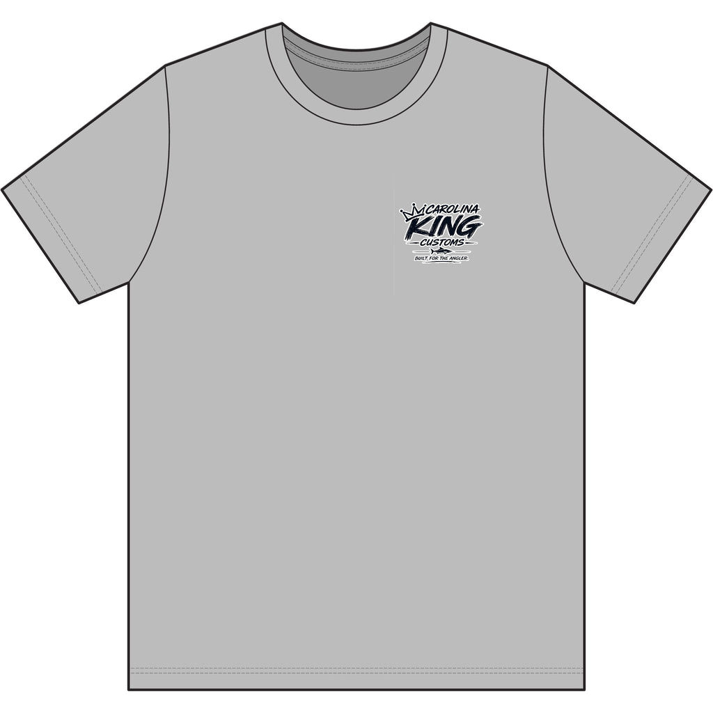 Carolina King cabia Logo T-Shirt | Small Chest Graphic, Gray Tee