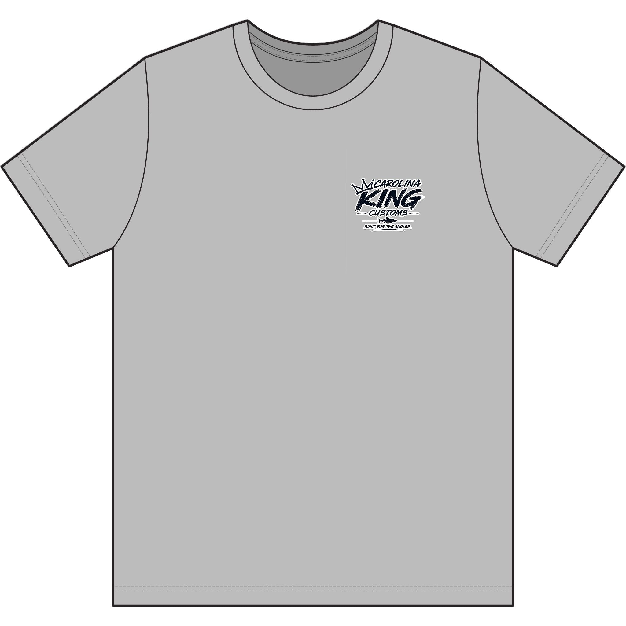 Carolina King cabia Logo T-Shirt | Small Chest Graphic, Gray Tee