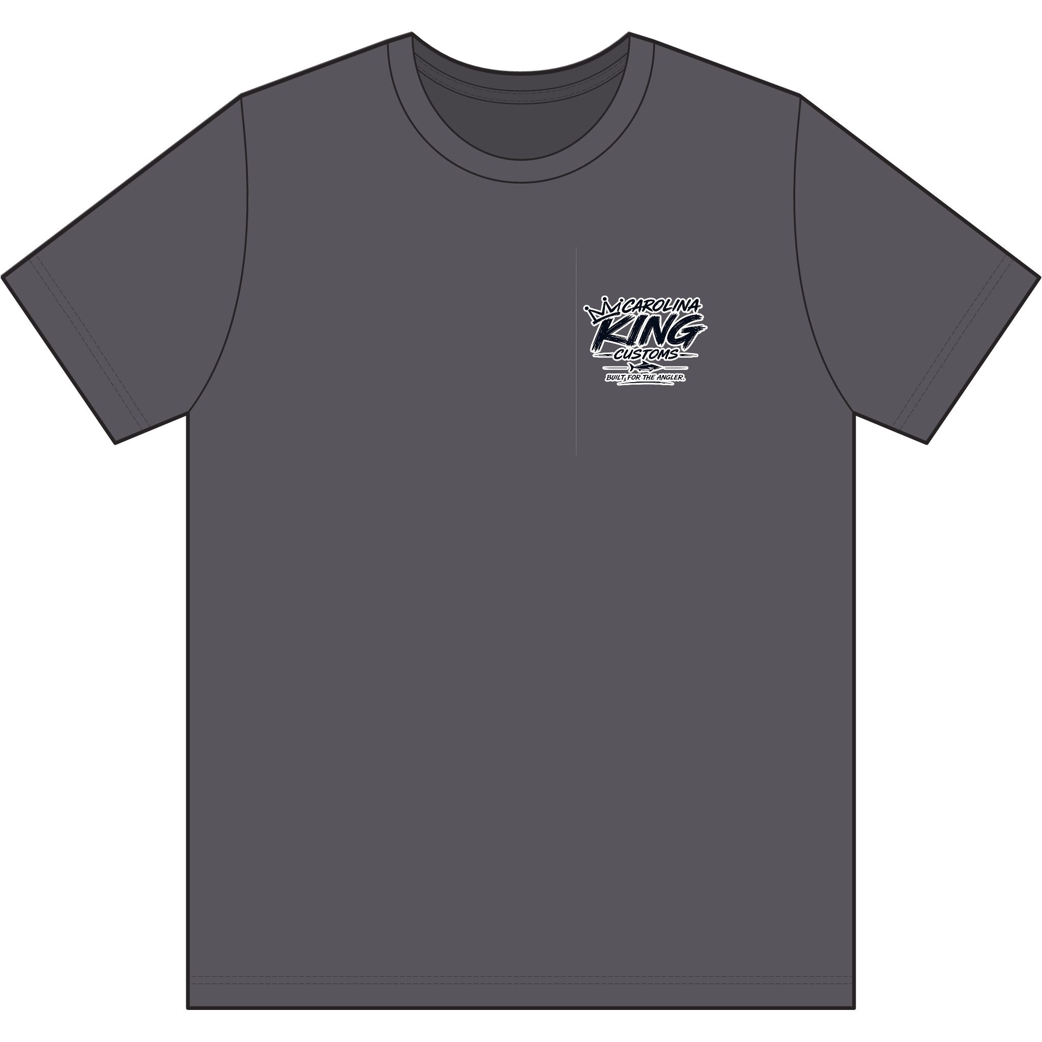 Carolina King cabia Logo T-Shirt | Small Chest Graphic, Gray Tee