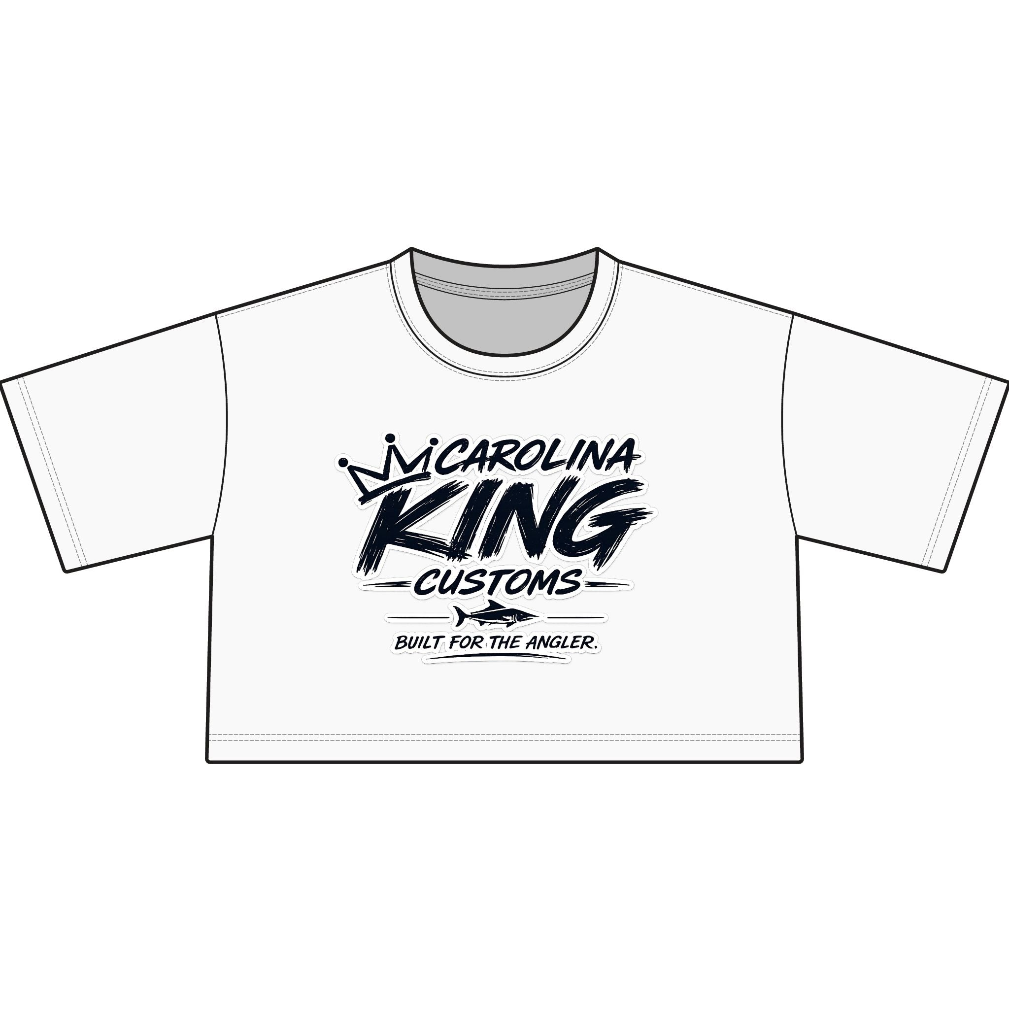 Carolina King Customs logo Cropped T-Shirt | Fishing graphic tee