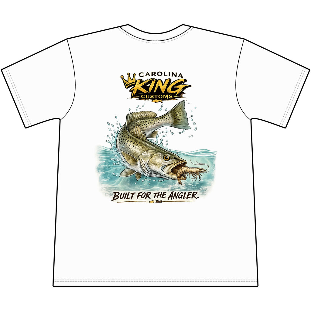 Speckled trout Illustration Pocket Tee | Carolina King Customs "Built for the Angler"