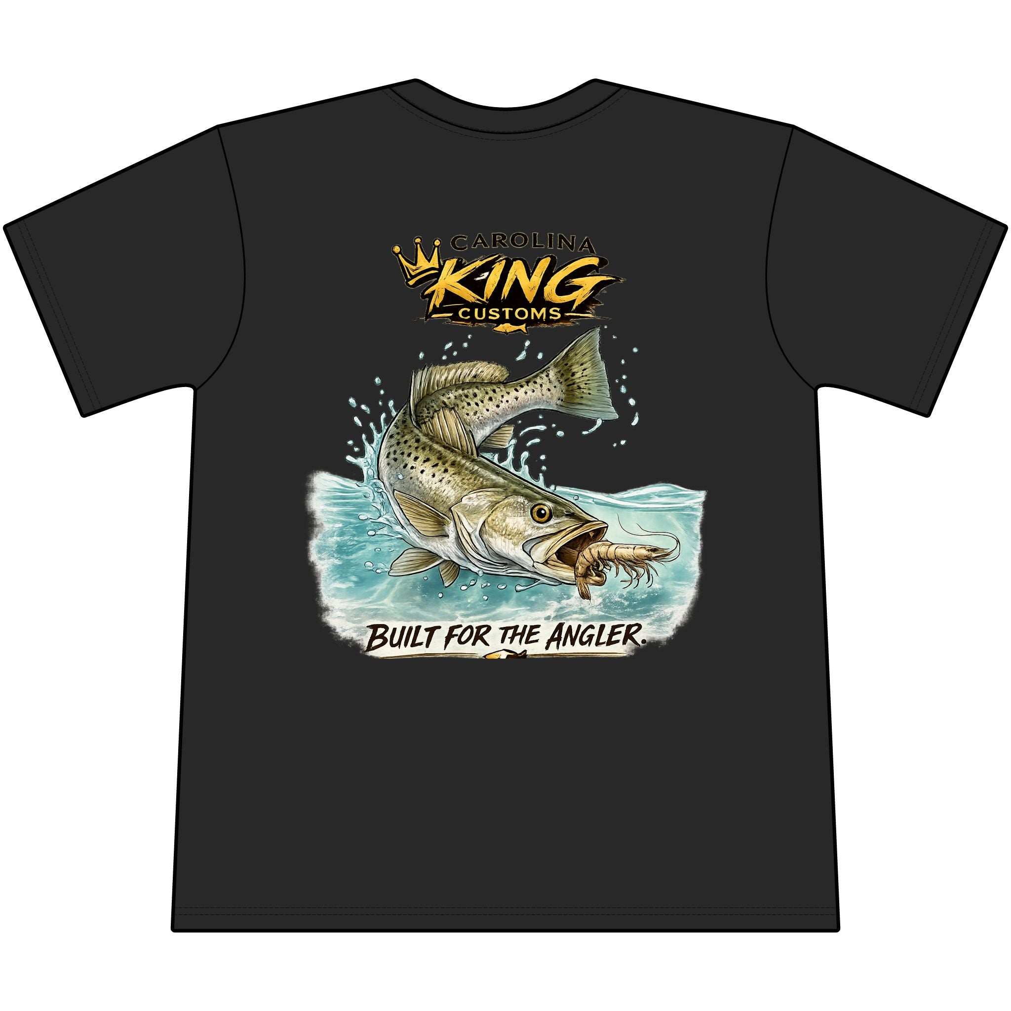 Speckled trout Illustration Pocket Tee | Carolina King Customs "Built for the Angler"