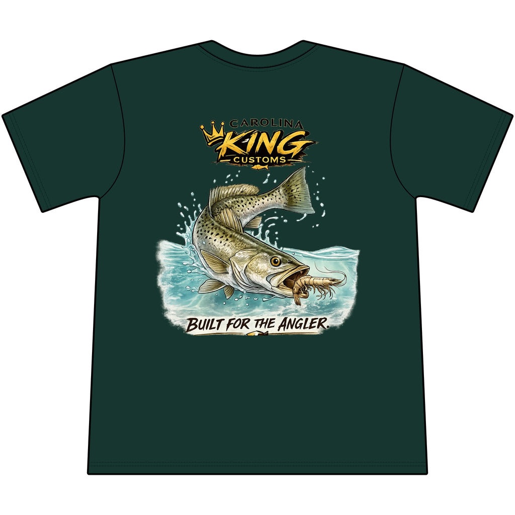 Speckled trout Illustration Pocket Tee | Carolina King Customs "Built for the Angler"
