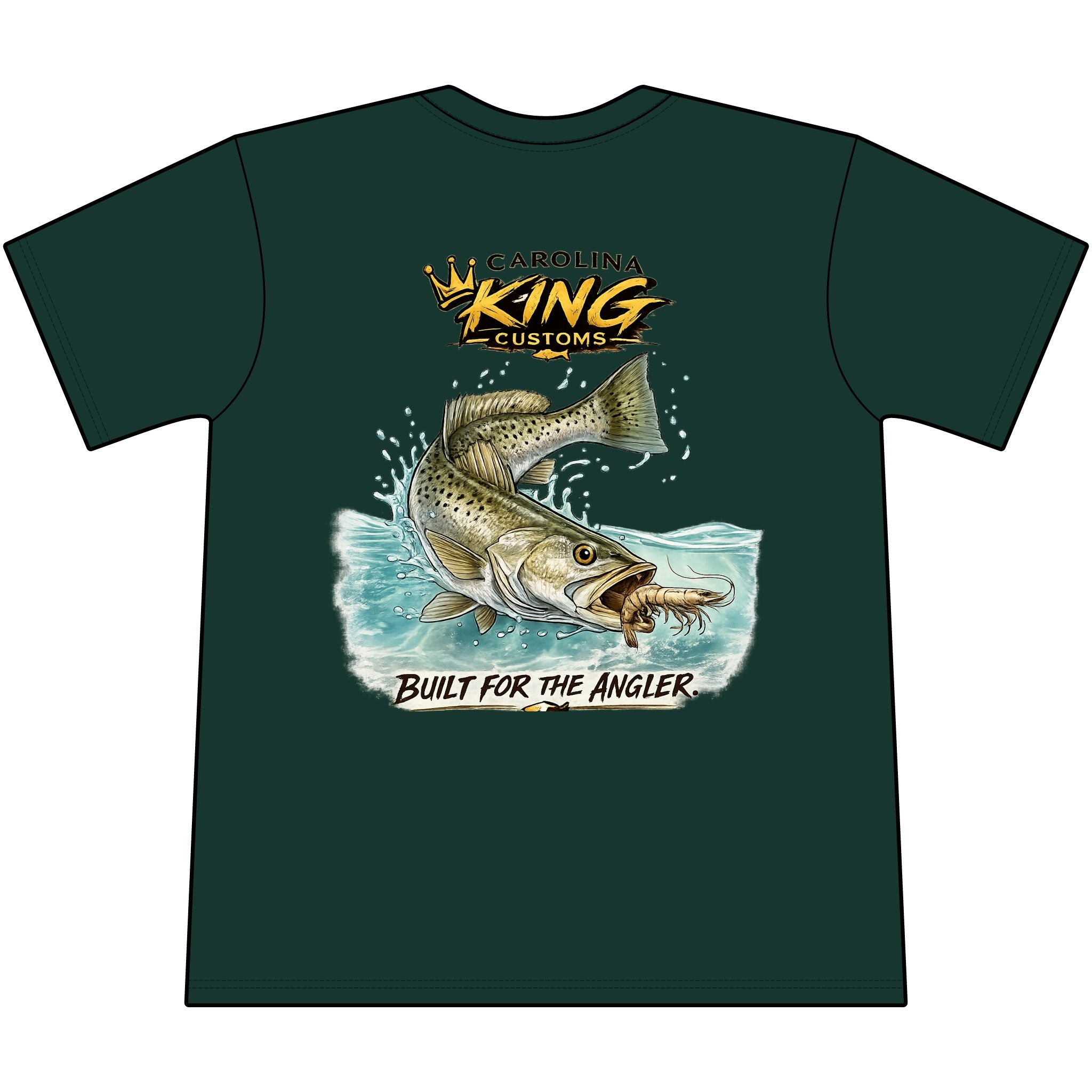Speckled trout Illustration Pocket Tee | Carolina King Customs "Built for the Angler"