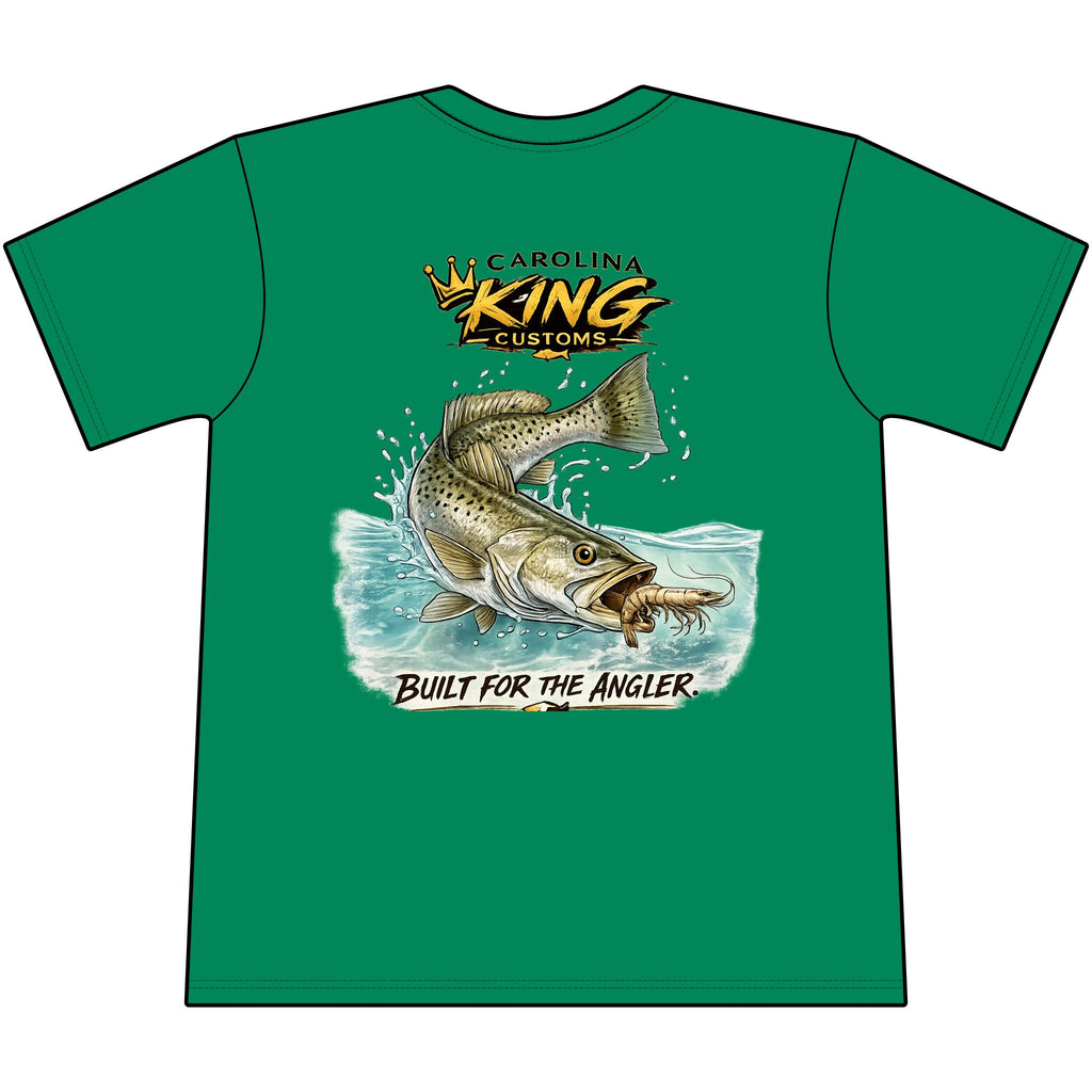 Speckled trout Illustration Pocket Tee | Carolina King Customs "Built for the Angler"