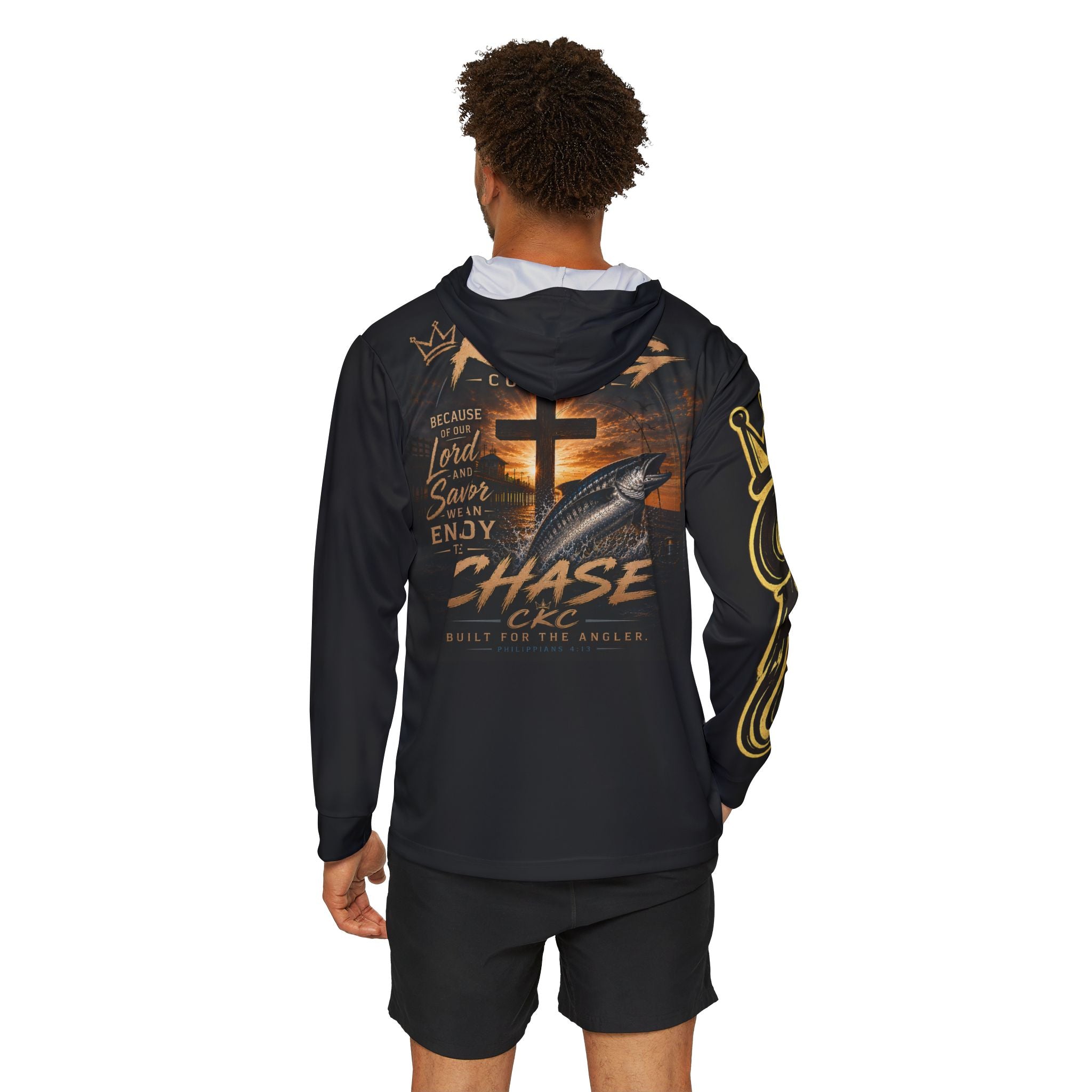 King Customs Chase Cross & Crown Hoodie | Christian Fishing Design