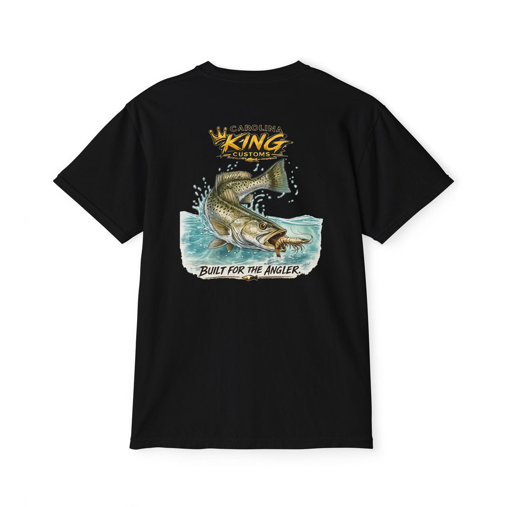 Carolina King Striped Trout Illustration T-Shirt | Fishing Pocket Tee