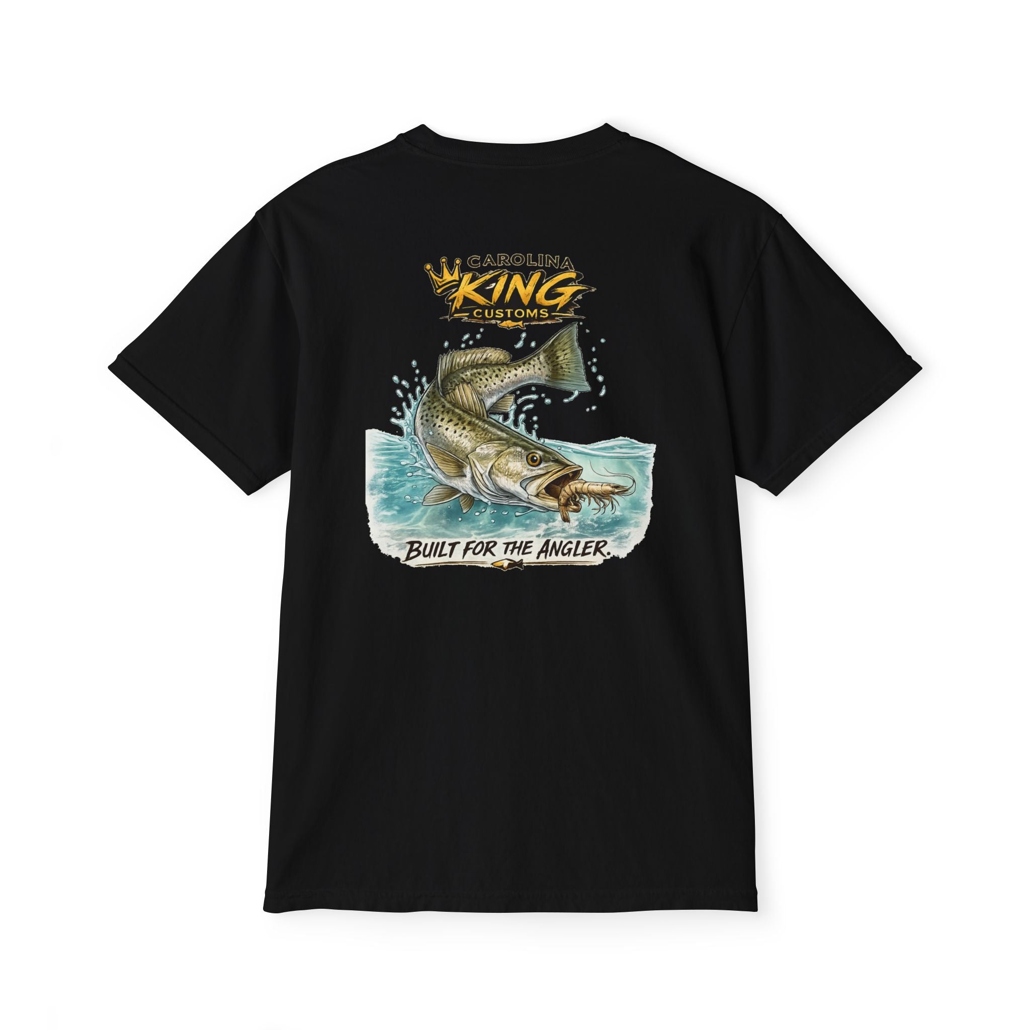 Carolina King Striped Trout Illustration T-Shirt | Fishing Pocket Tee