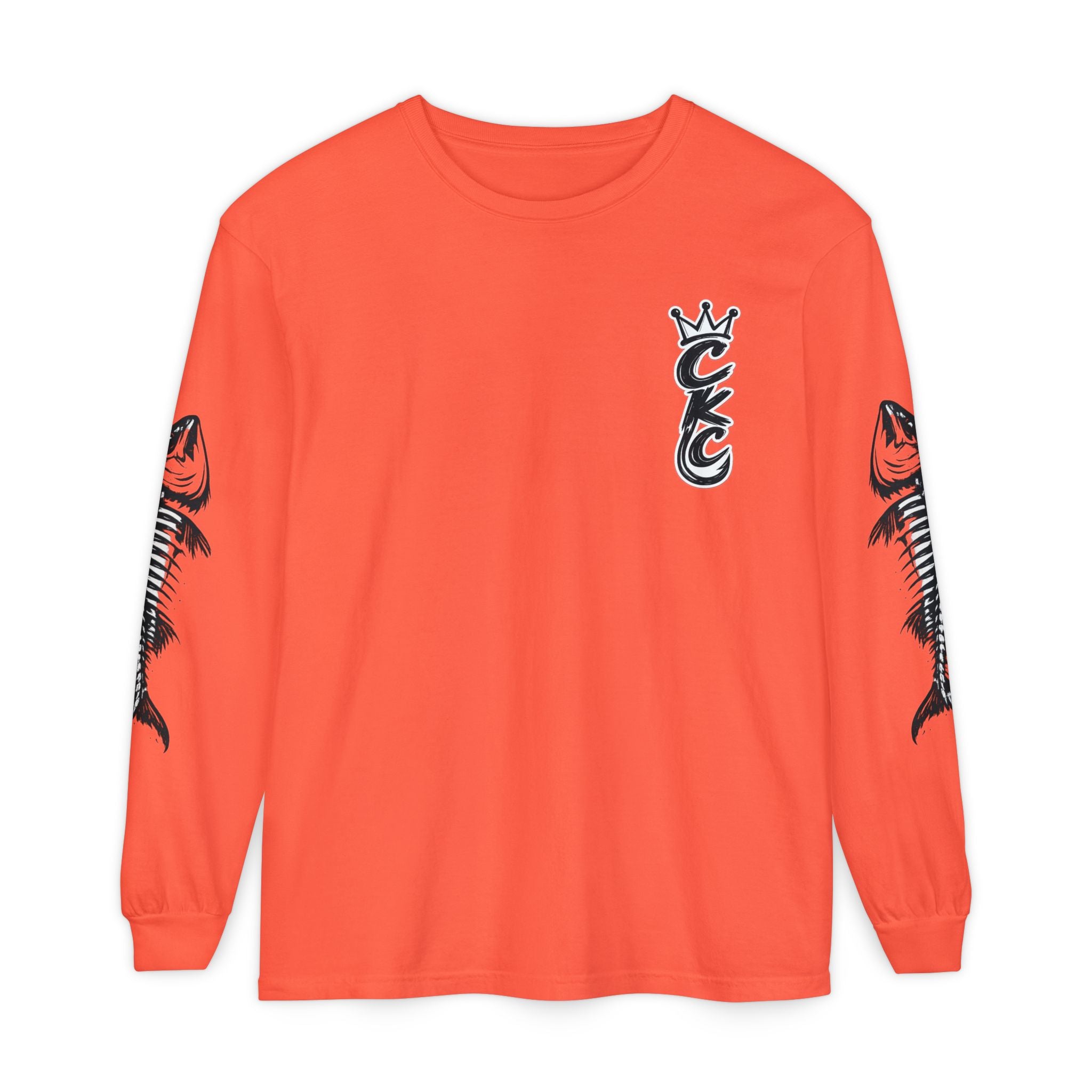Crown CKC Script Chest Logo Long Sleeve T-Shirt | Minimal Hipster Streetwear
