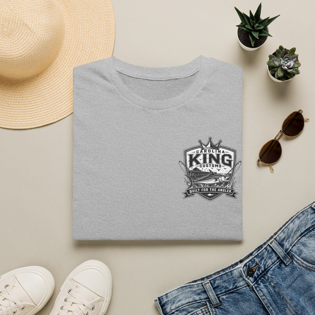 King Customs Logo T‑Shirt — Vintage 'King Customs: Built for the Average' Chest Print