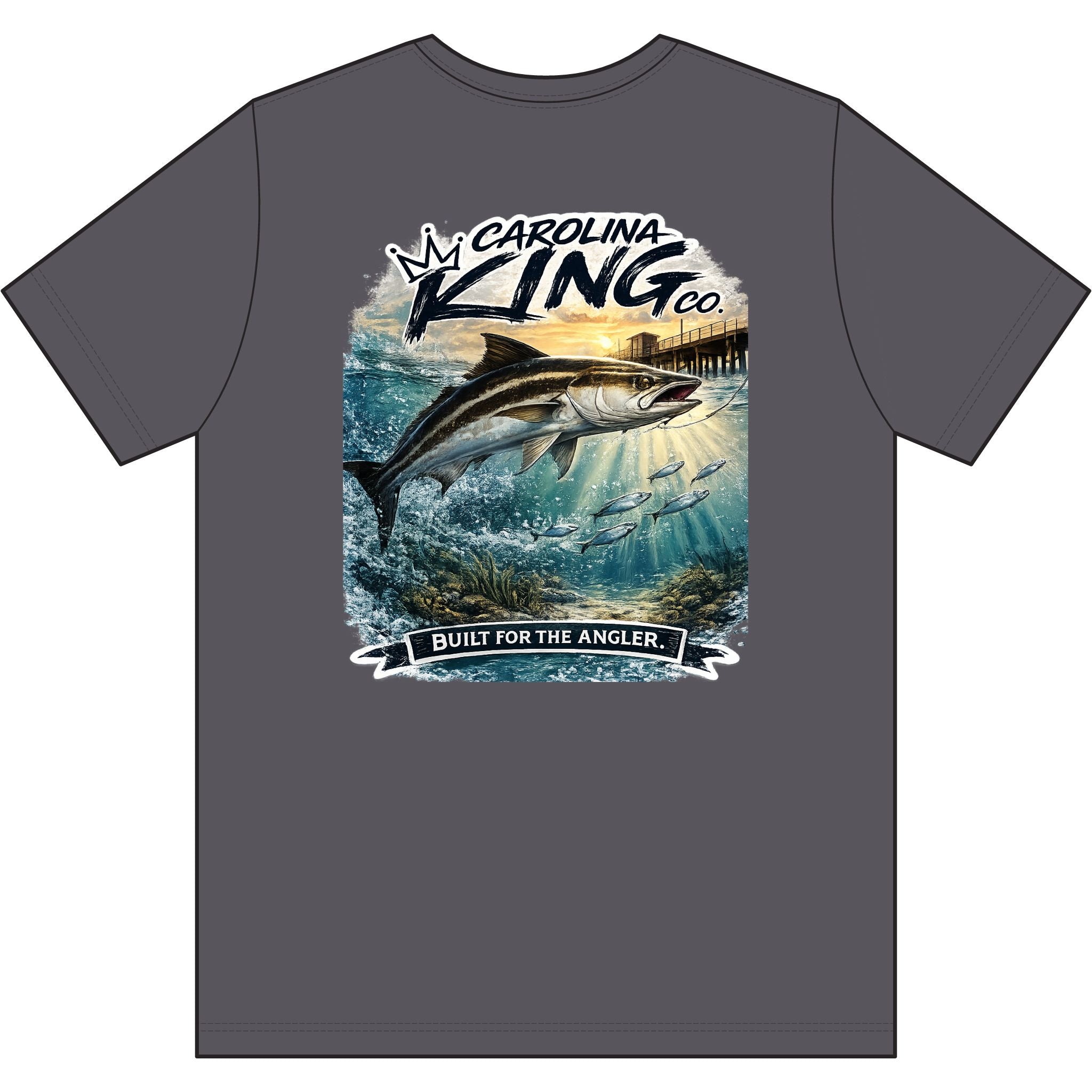 Carolina King cabia Logo T-Shirt | Small Chest Graphic, Gray Tee