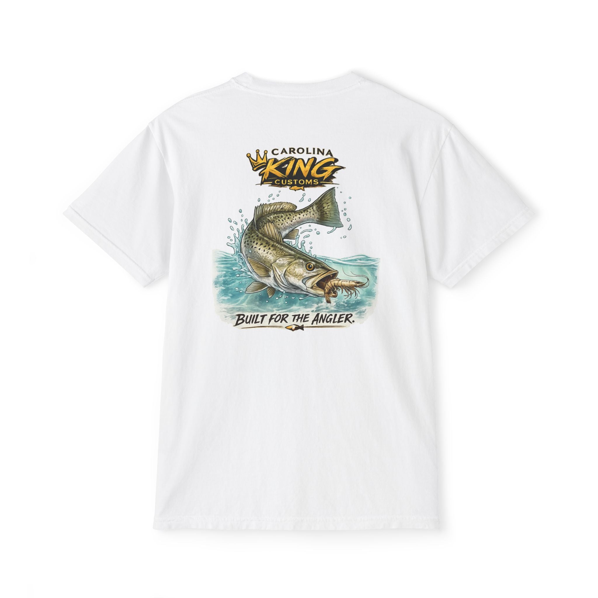 Carolina King Striped Trout Illustration T-Shirt | Fishing Pocket Tee