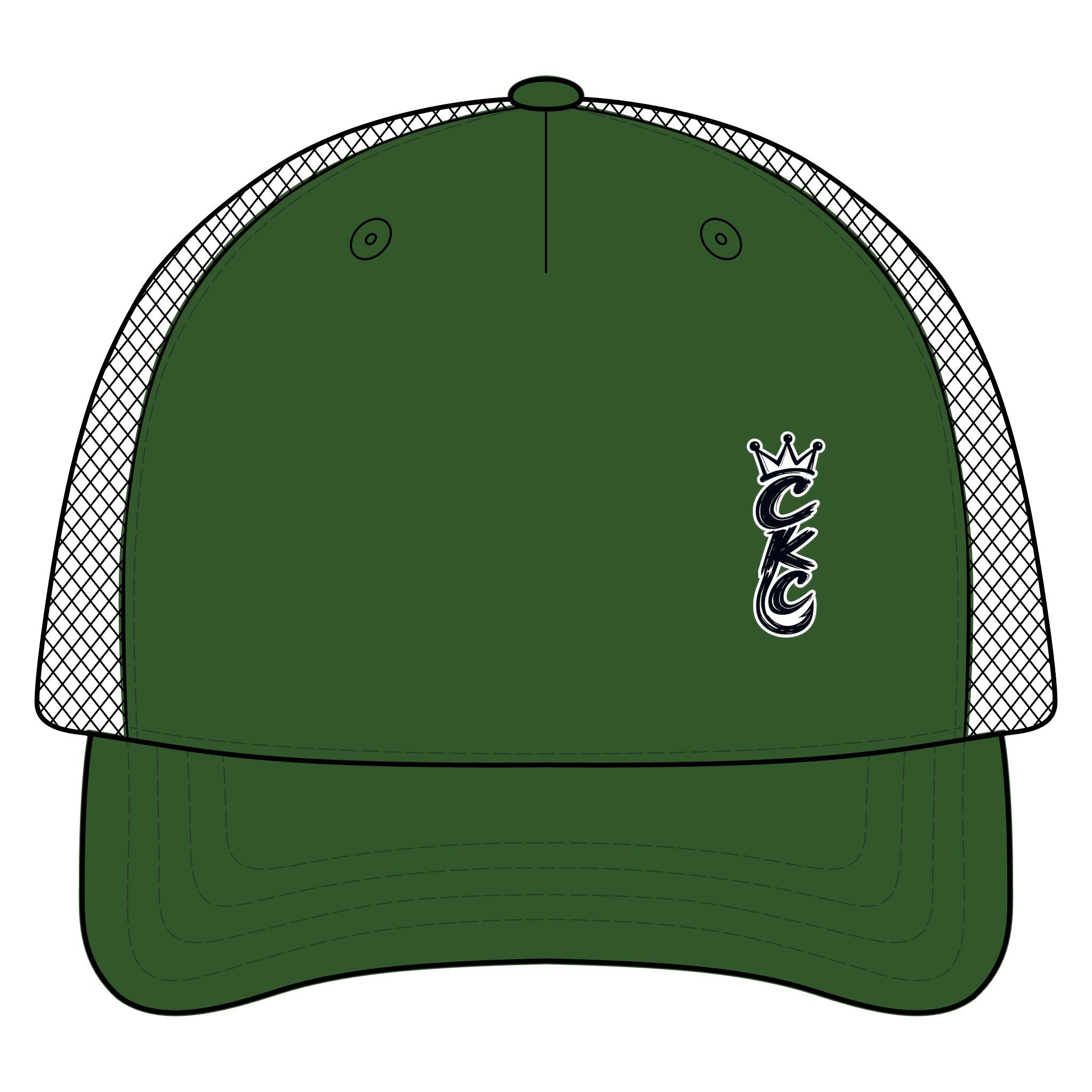 Crest Crown Monogram Trucker Hat | Five-Panel Trucker
