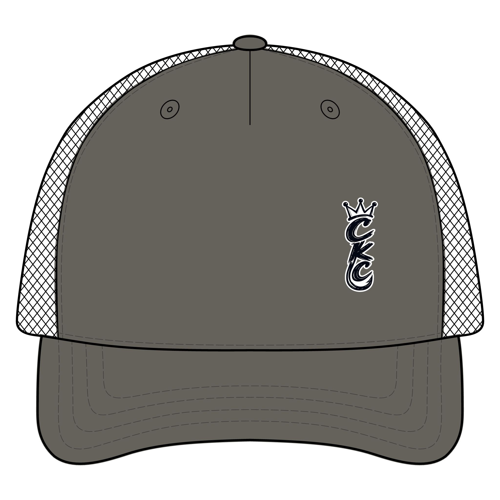 Crest Crown Monogram Trucker Hat | Five-Panel Trucker