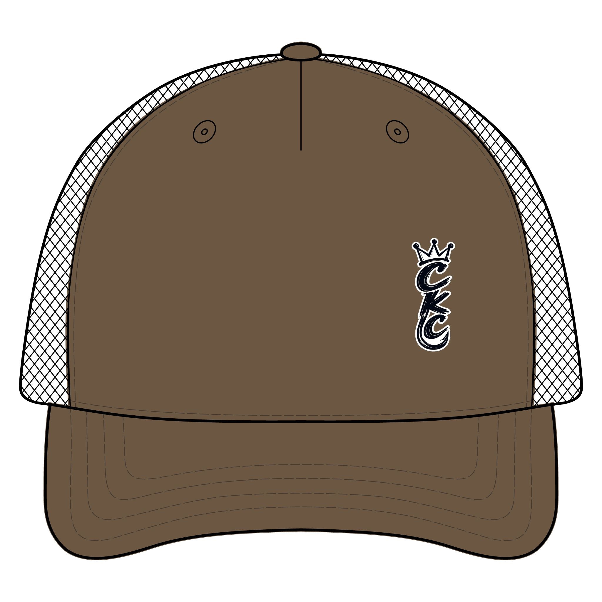 Crest Crown Monogram Trucker Hat | Five-Panel Trucker