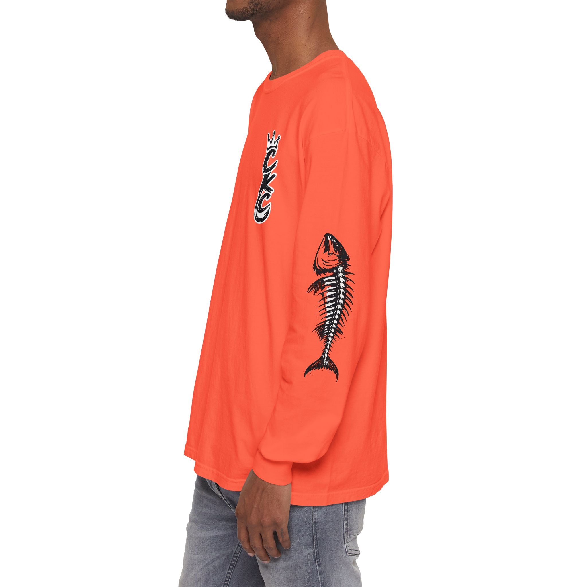 Crown CKC Script Chest Logo Long Sleeve T-Shirt | Minimal Hipster Streetwear