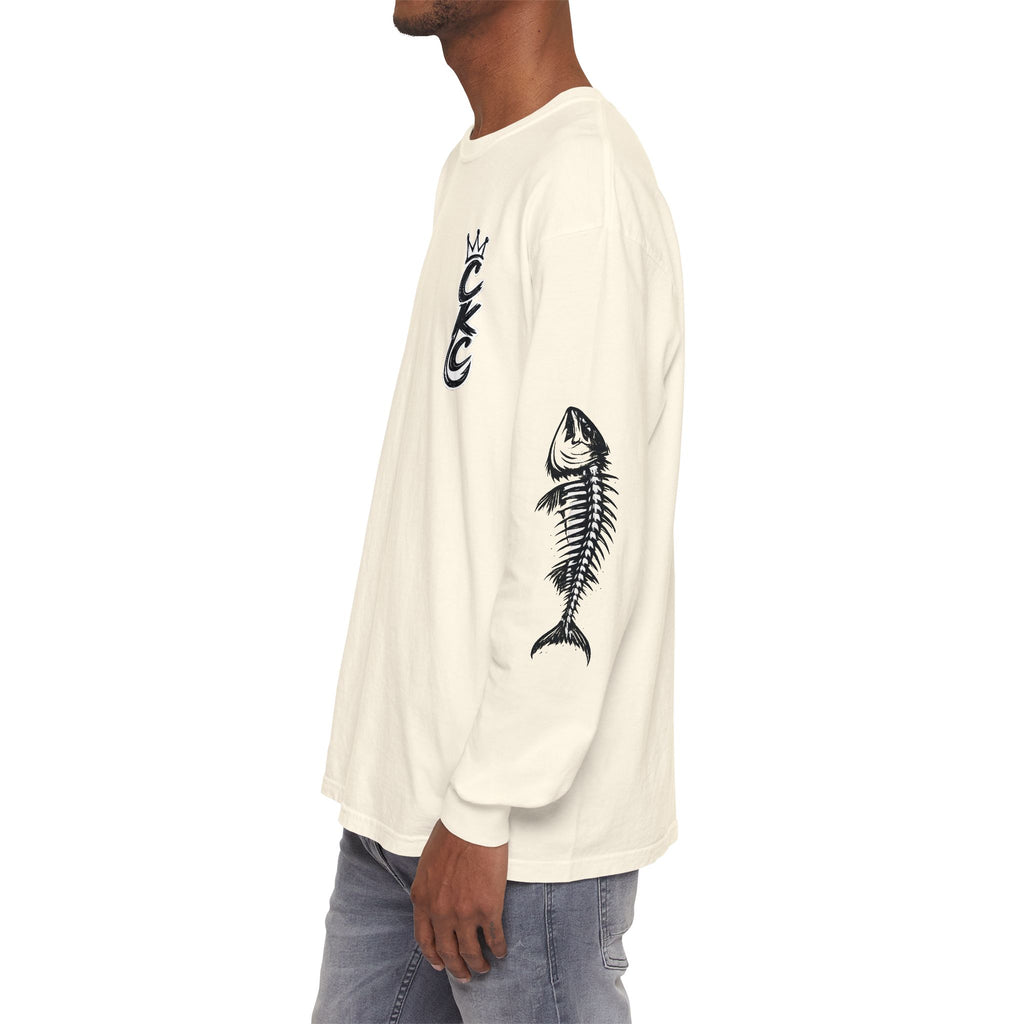 Crown CKC Script Chest Logo Long Sleeve T-Shirt | Minimal Hipster Streetwear