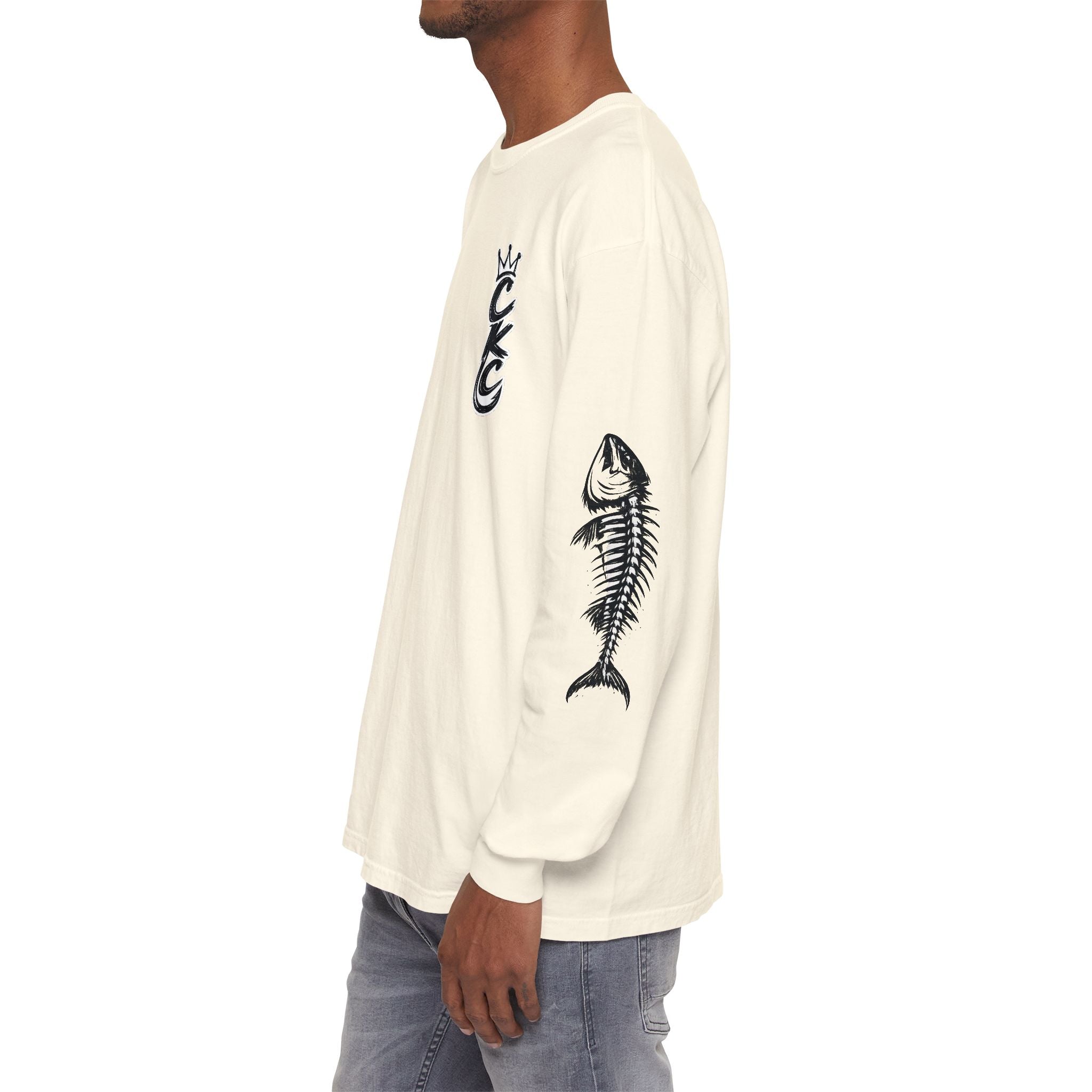 Crown CKC Script Chest Logo Long Sleeve T-Shirt | Minimal Hipster Streetwear