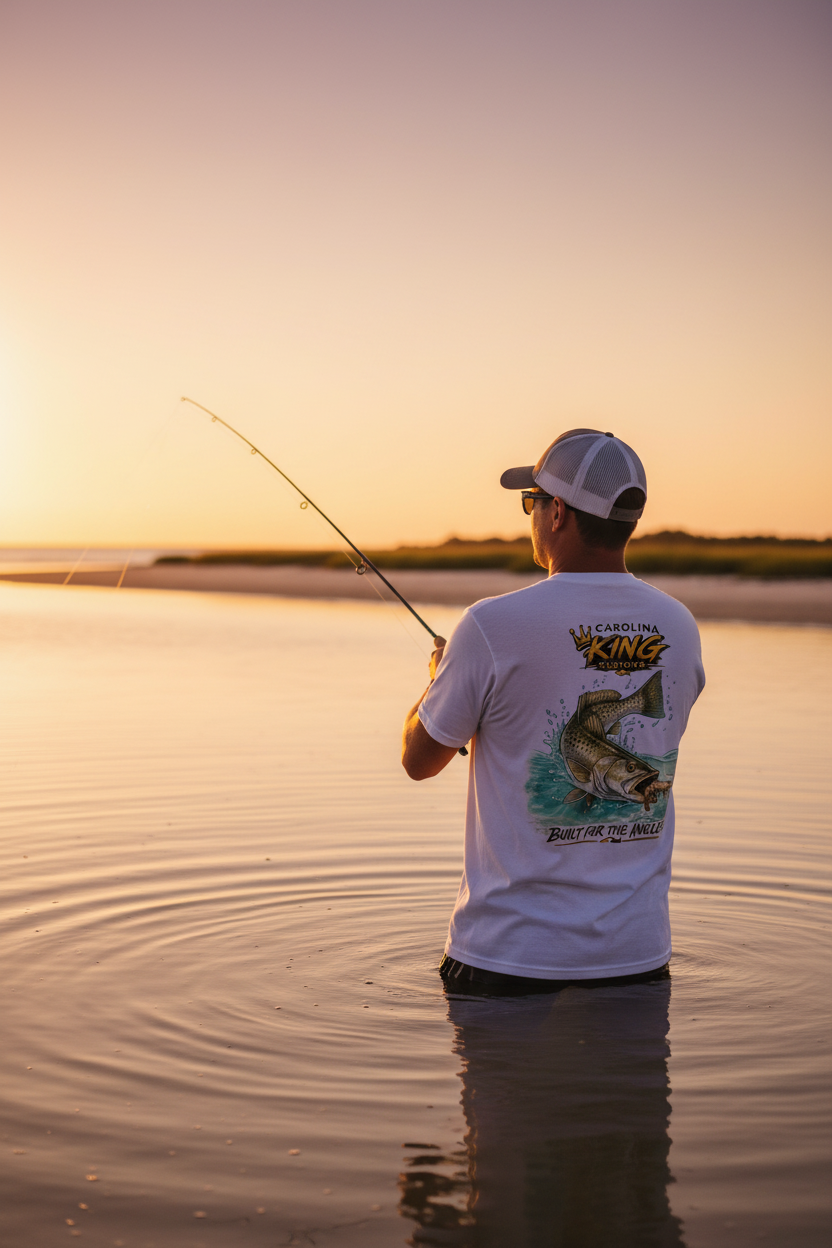 Speckled trout Illustration Pocket Tee | Carolina King Customs "Built for the Angler"